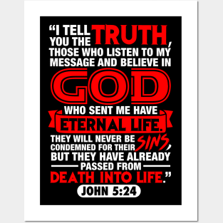 John 5:24 Death Into Life Posters and Art